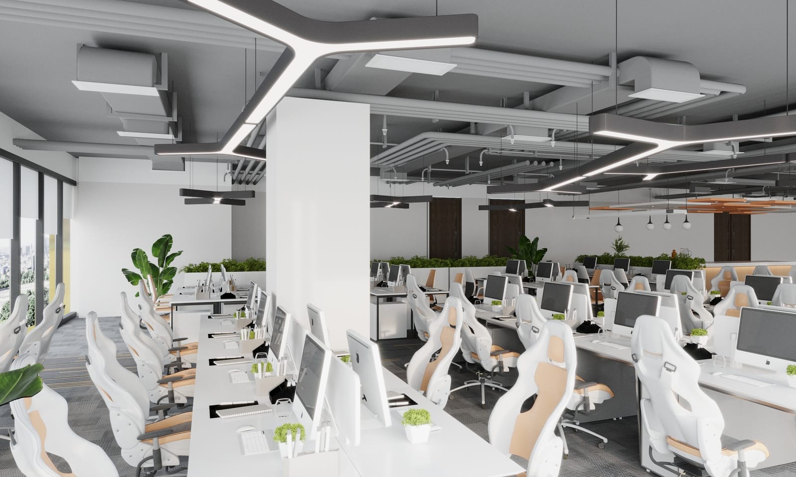 Thiết kế nội thất văn phòng phong cách Eco theo hướng mở 