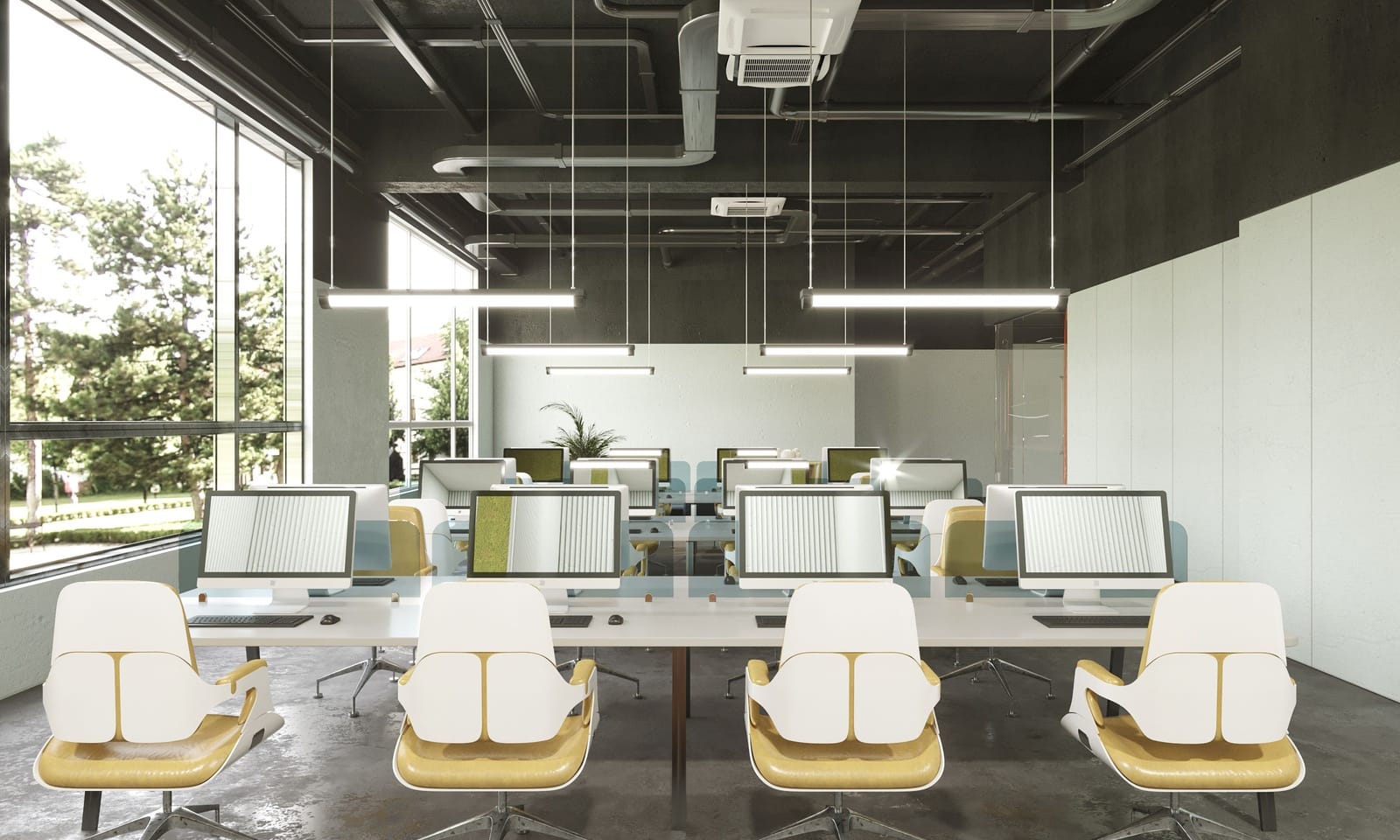 Thiết kế văn phòng hiện đại phong cách Industrial phóng khoáng