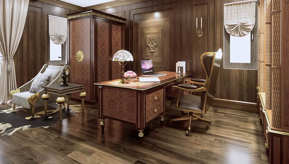 Bố trí hướng bàn làm việc cho phong cách tân cổ điển