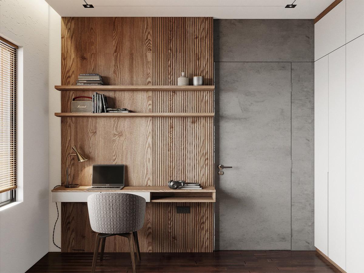 Thiết kế nội thất chung cư 62m2 2 phòng ngủ giản đơn